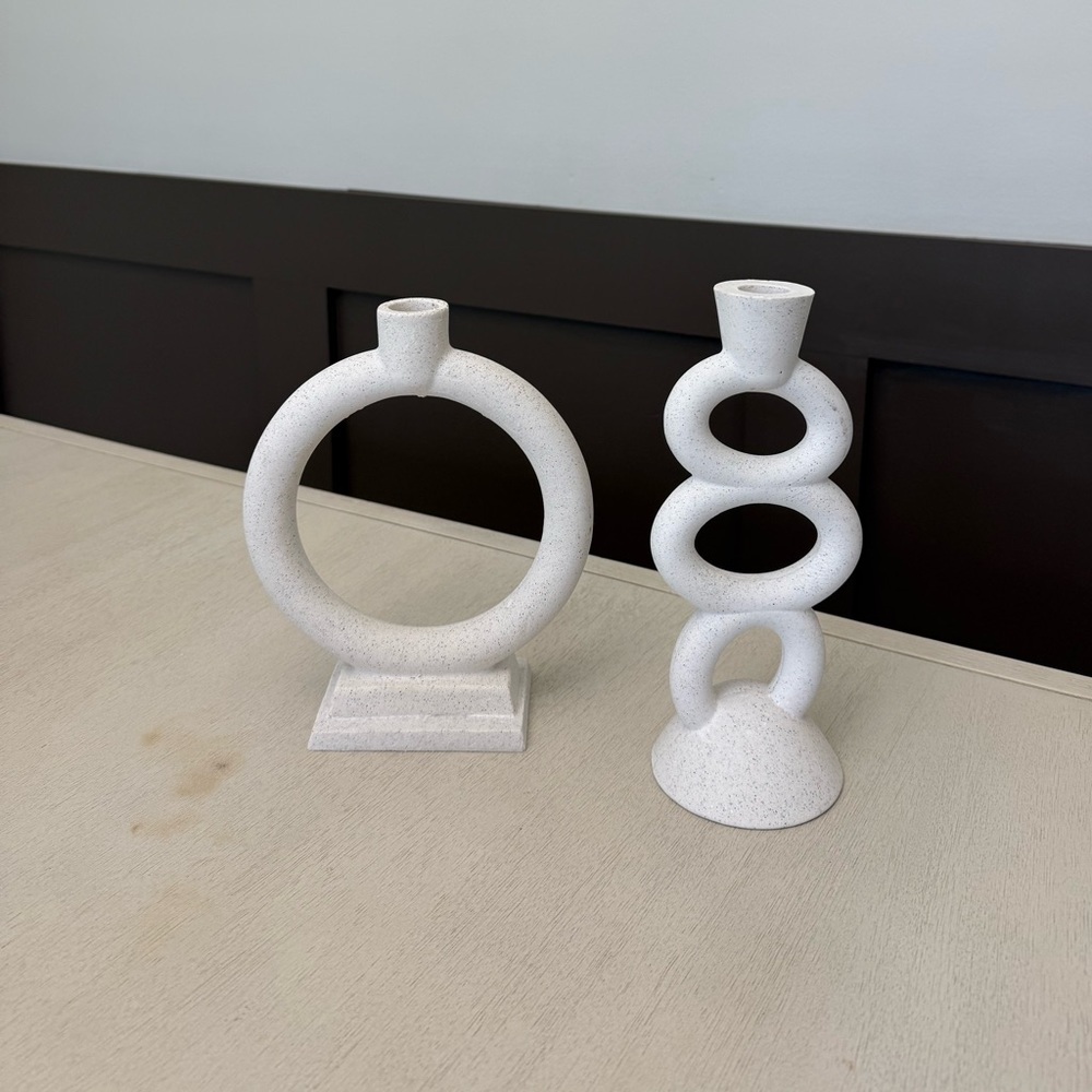 Set of 2 decor candle holders